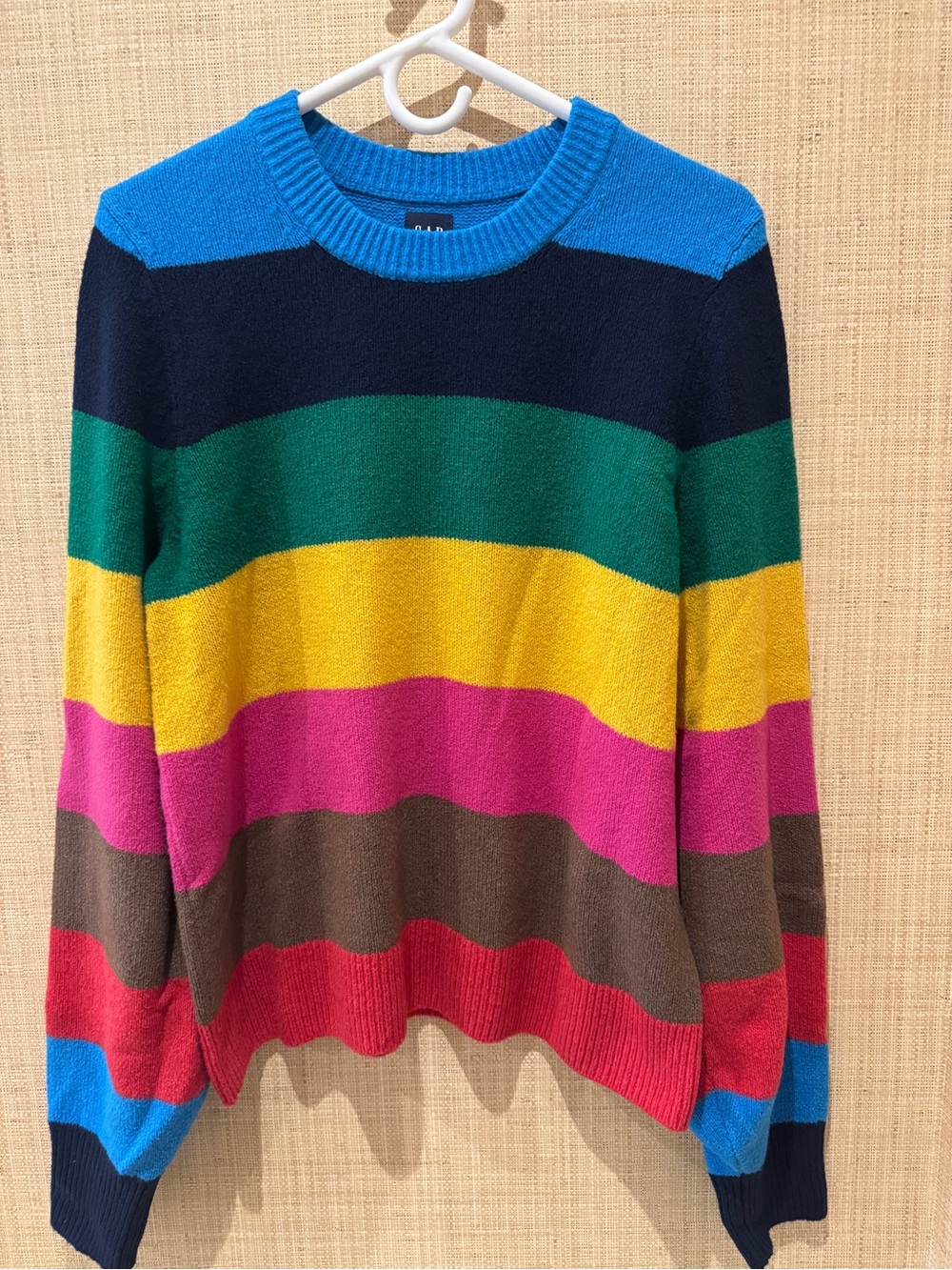 Women’s Multicolor Stripe Crewneck Sweater - Bright Colorblock